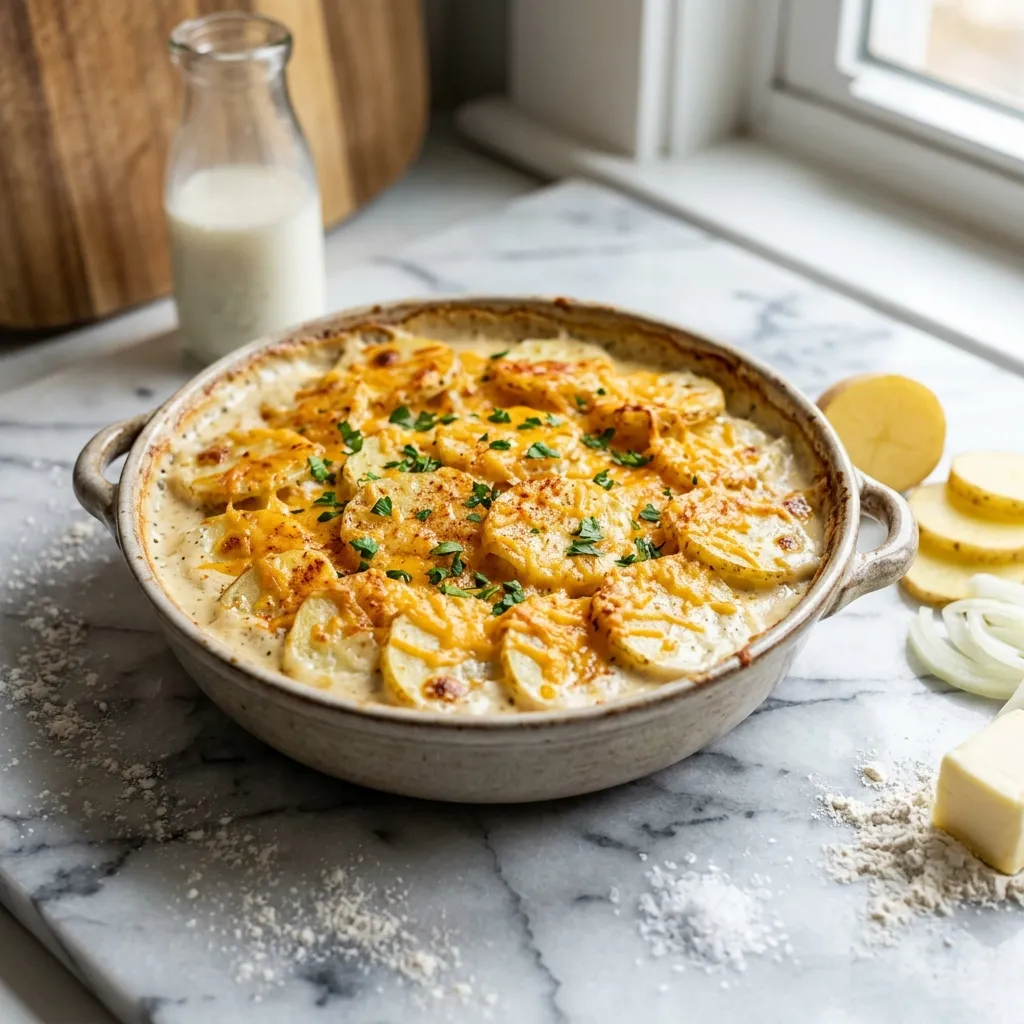 Creamy Scalloped Potatoes With Cheese