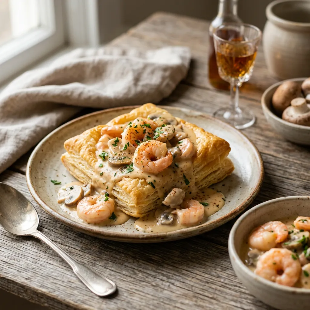 Finished Creamy Shrimp Newburg dish
