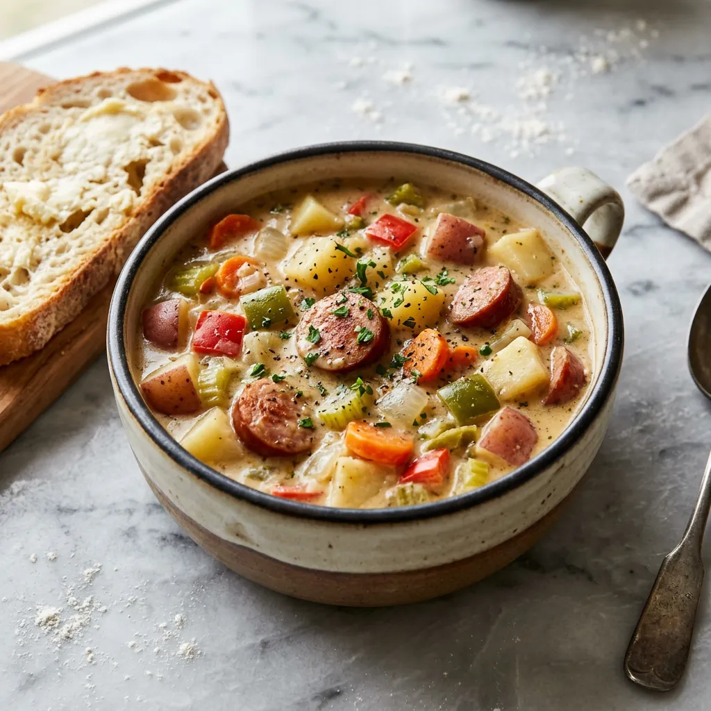 Creamy Slow Cooker Sausage Stew