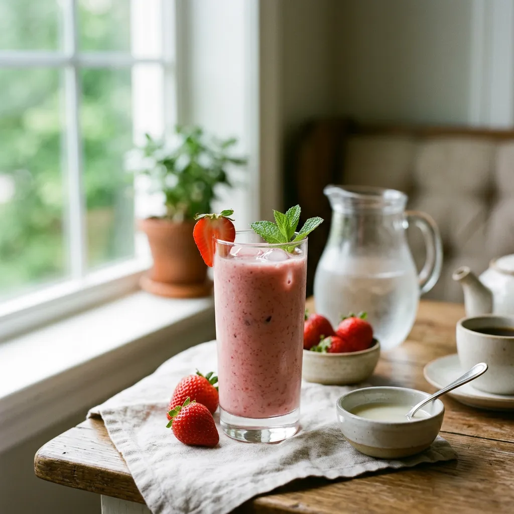 Creamy Strawberry Smoothie With Condensed Milk