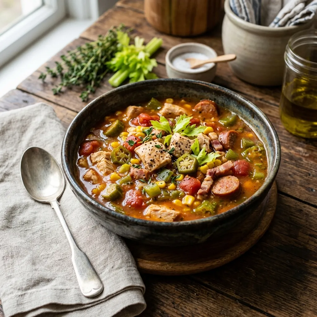 Creole Chicken Soup With Okra and Sausage