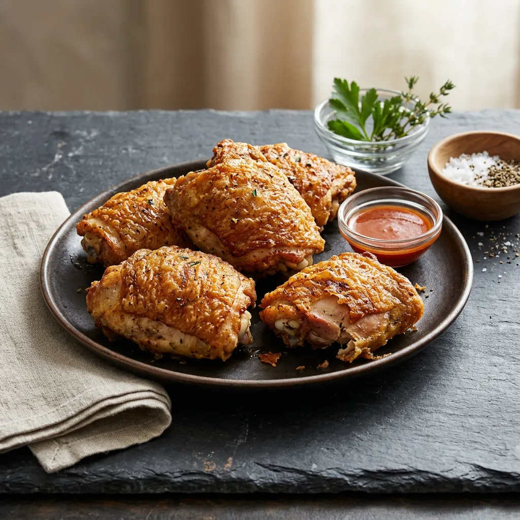 Crispy Oven-Fried Chicken Thighs or Legs Recipe