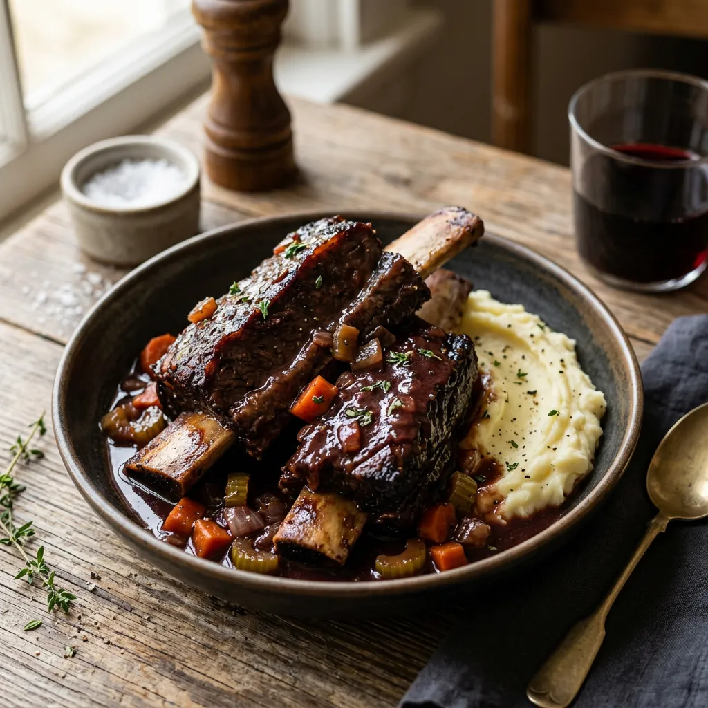 Crock Pot Braised Beef Short Ribs With Red Wine