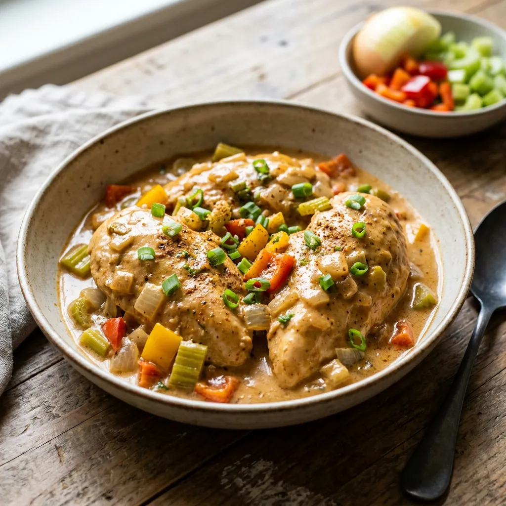 Crock Pot Chicken Breasts in Creamy Creole Sauce