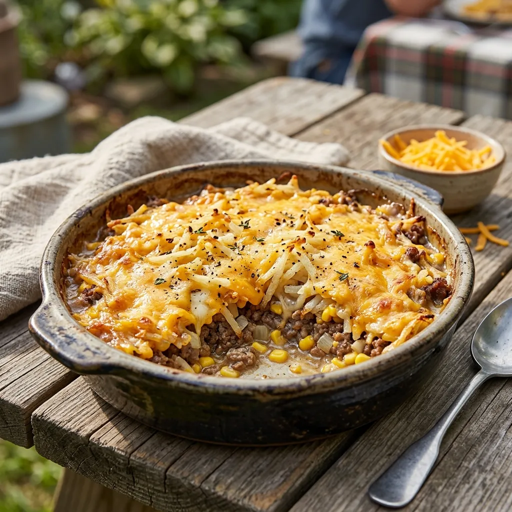 Crock Pot Ground Beef and Hash Brown Dinner