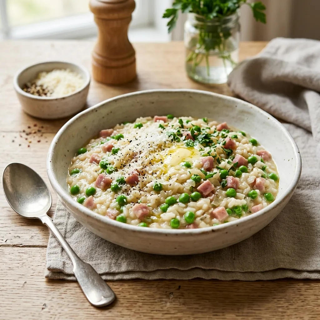 Crock Pot Ham and Pea Risotto