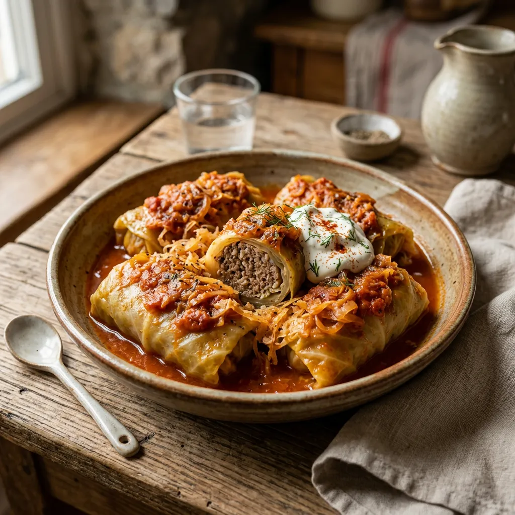 Crock Pot Hungarian Stuffed Cabbage Rolls With Sauerkraut Recipe