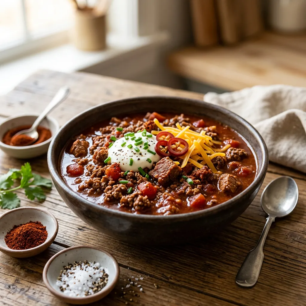 Crock Pot No-Bean Beef Chili