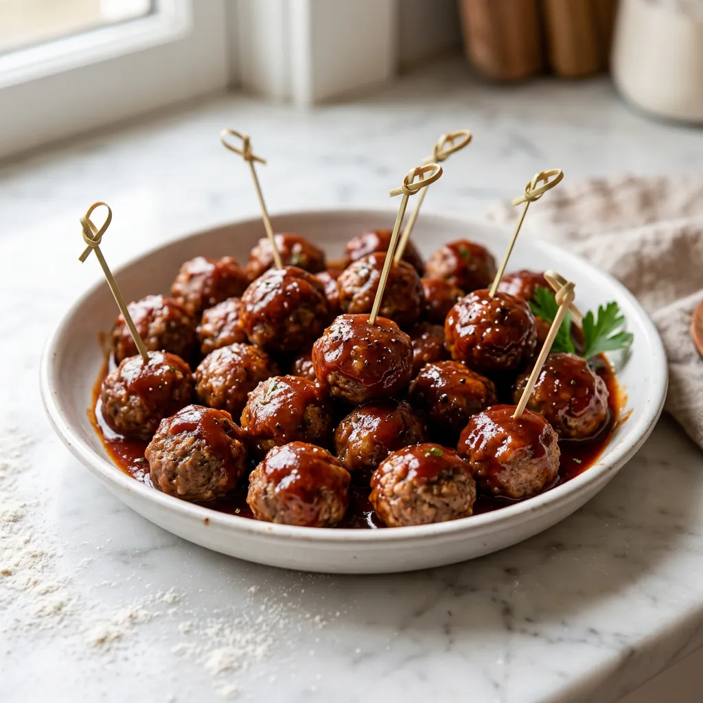 Crock Pot Party Meatballs With Tangy Sauce