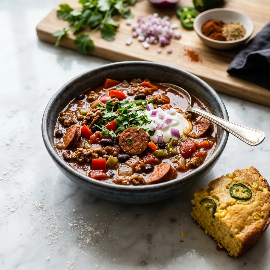 Crock Pot Sausage-Beef Chili