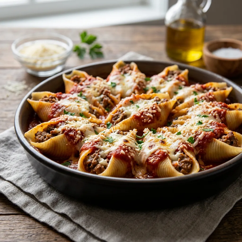 Crock Pot Stuffed Shells With Ground Beef