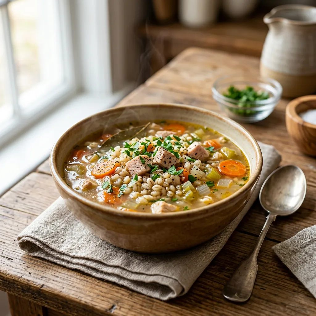 Crock Pot Turkey Barley Soup