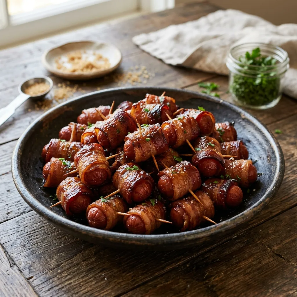 Crockpot Bacon-Wrapped Hot Dogs