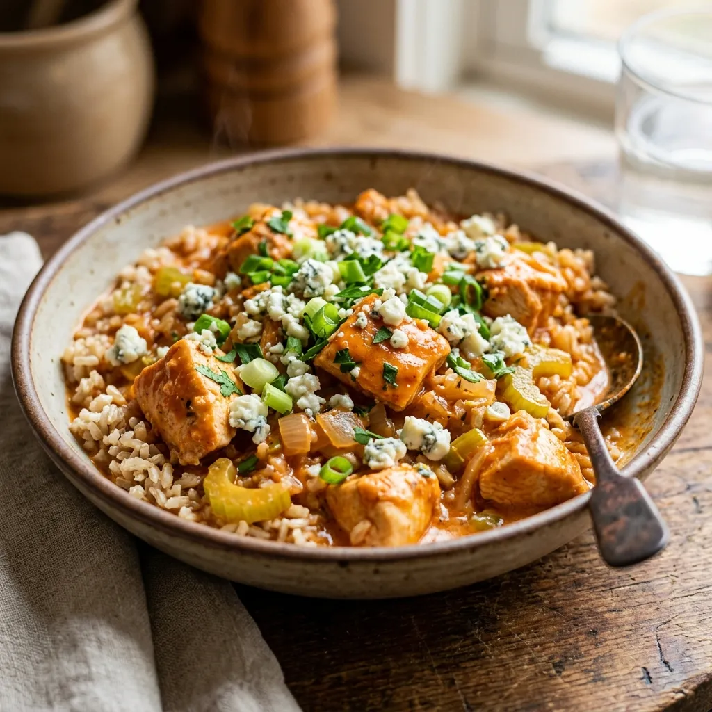 Crockpot Buffalo Chicken and Rice