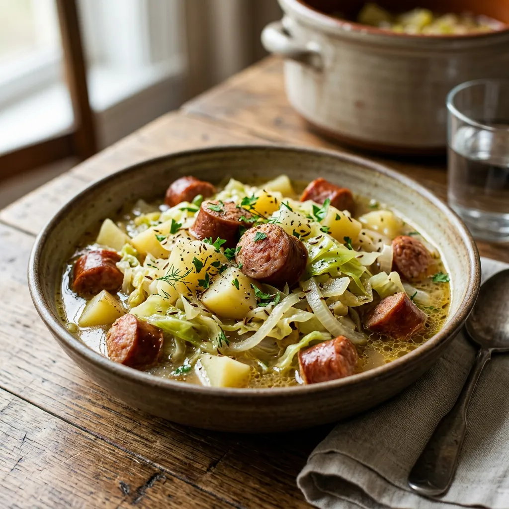 Crockpot Kielbasa With Cabbage and Potatoes