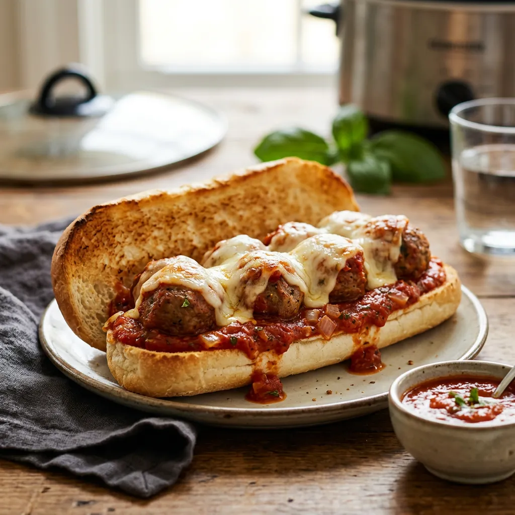 Crockpot Meatball Hoagies