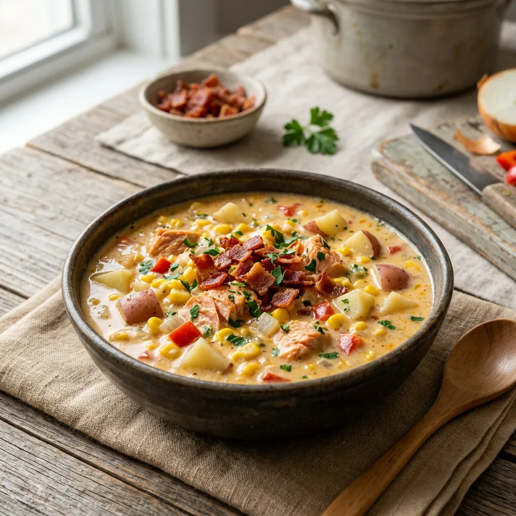 Crockpot Salmon Chowder