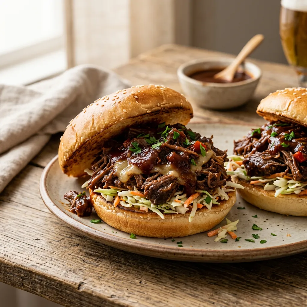 Crockpot Sloppy Barbecue Beef Sandwiches