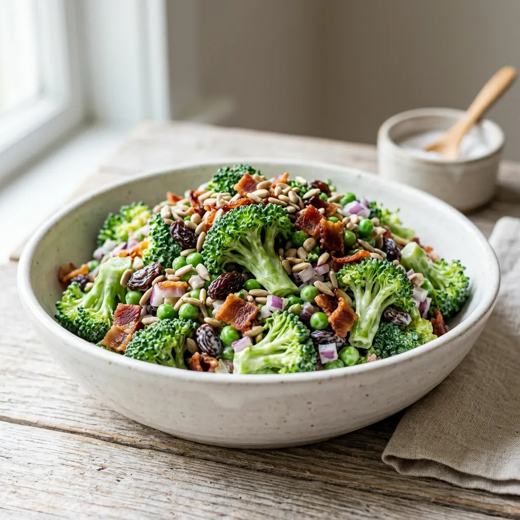 Crunchy Broccoli Salad With Raisins and Sunflower Seeds Recipe