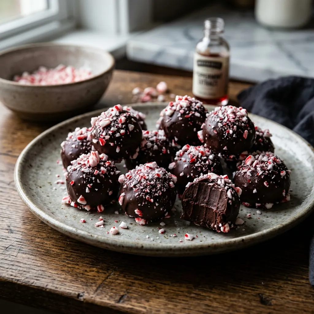 Crunchy Candy Cane Truffles
