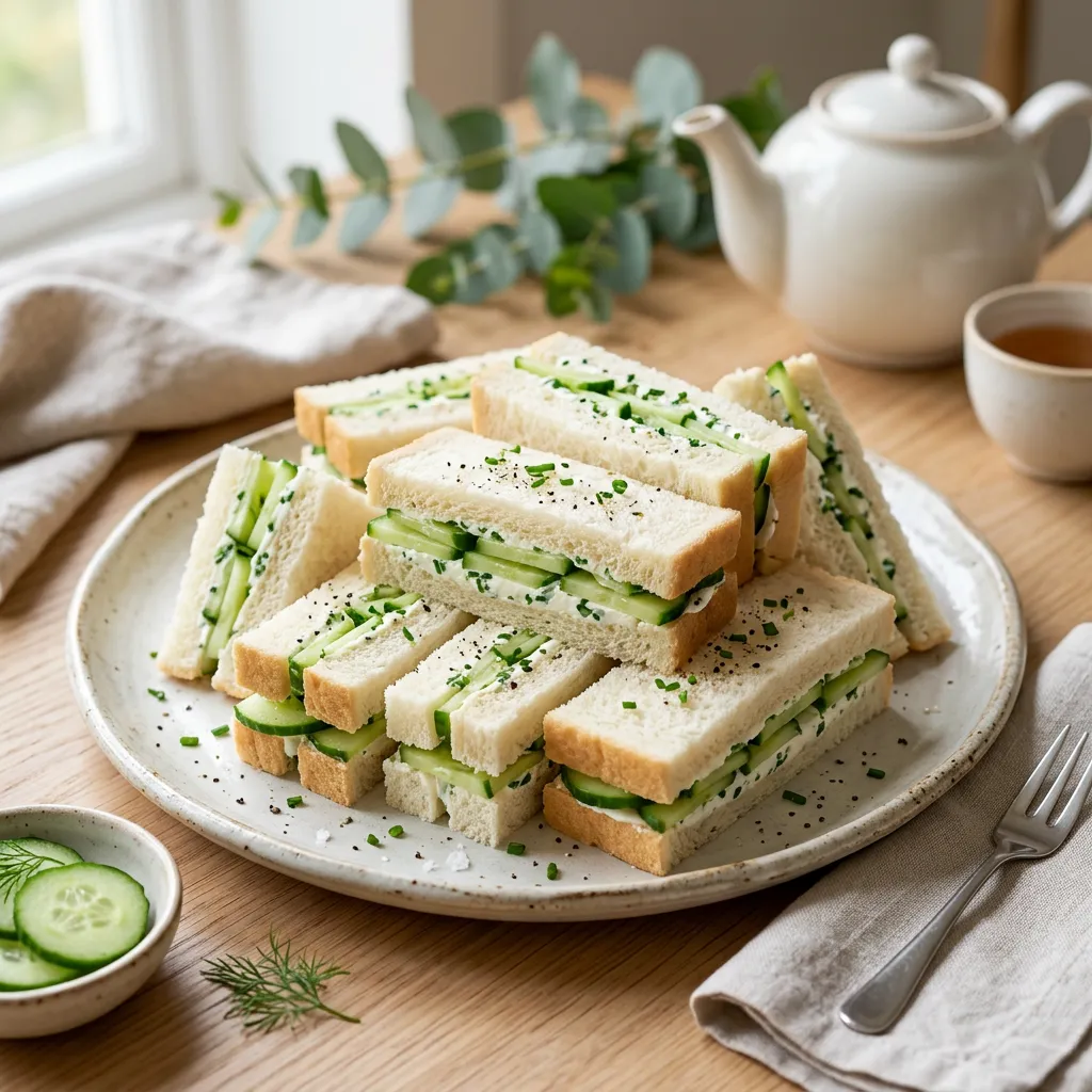 Cucumber Cream Cheese Tea Sandwiches