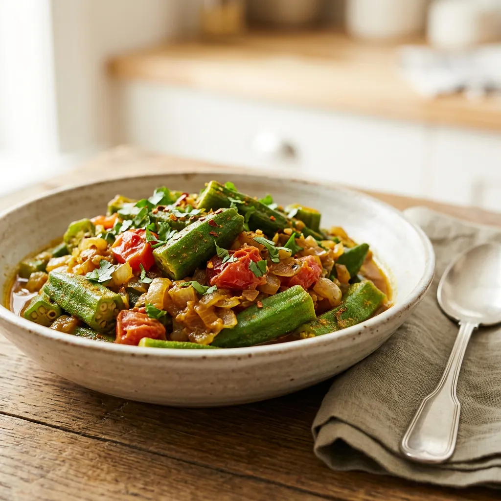 Curried Okra With Onions