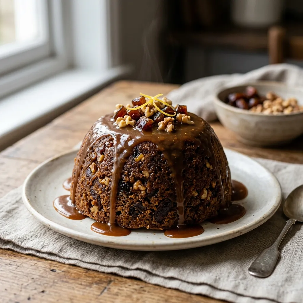 Date and Walnut Steamed Pudding