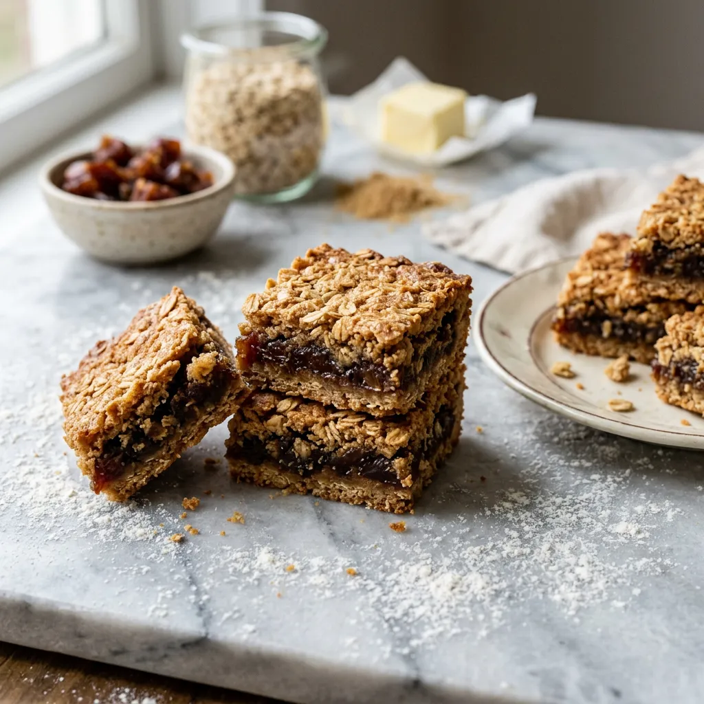 Date Squares With Oat Crust