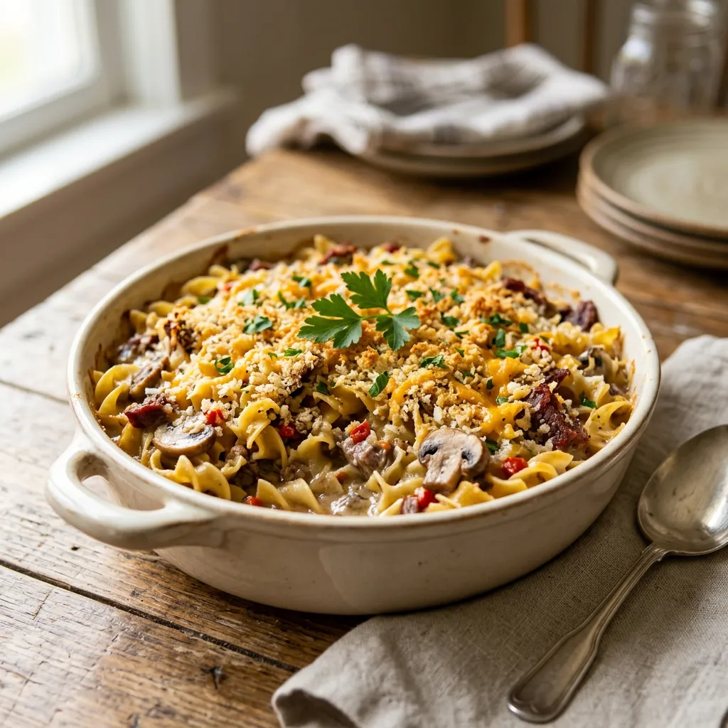 Dried Beef and Noodle Casserole
