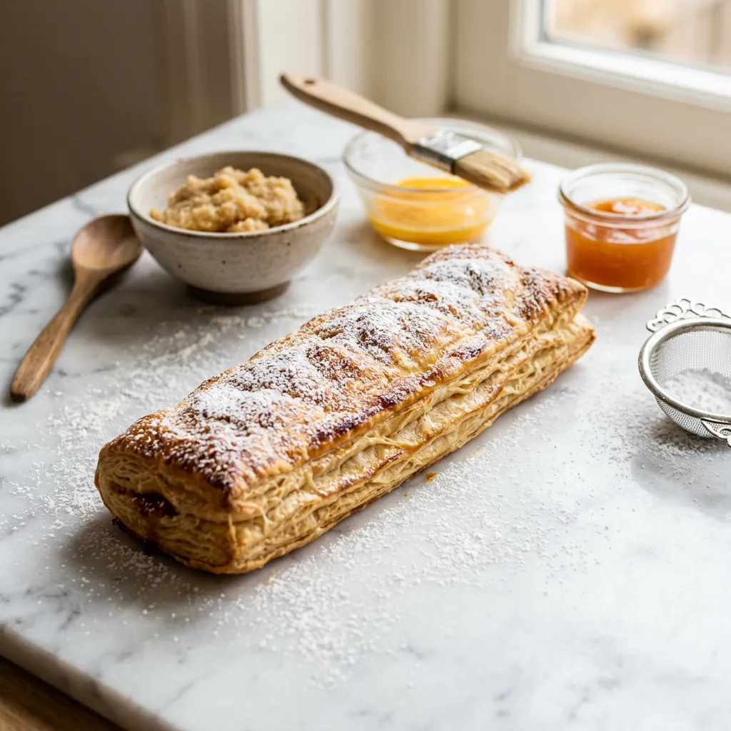 Dutch Almond Paste-Filled Pastry Log (Banketstaaf)