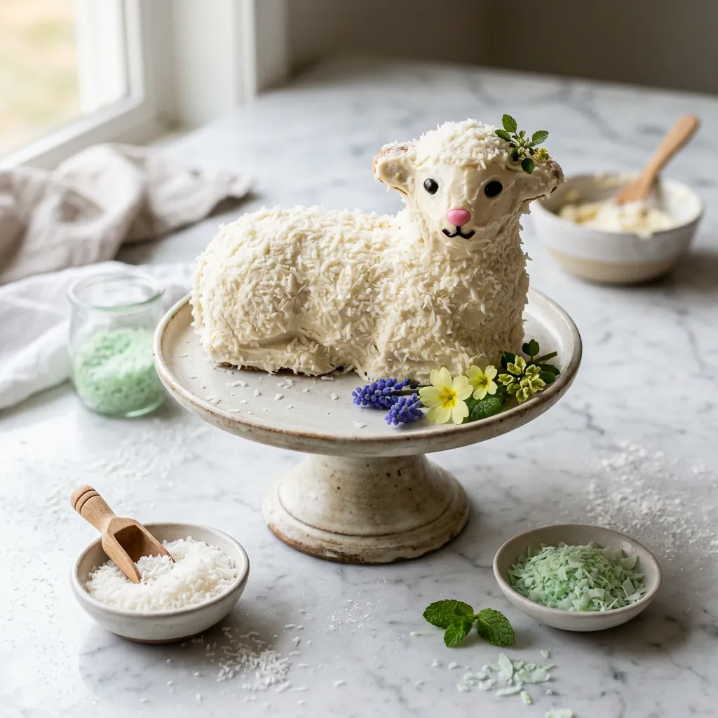 Easter Lamb-Shaped Pound Cake