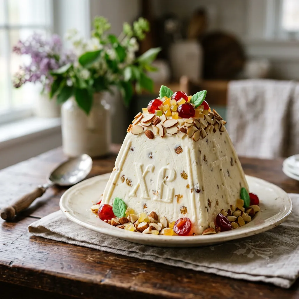 Eastern European Molded Cheese Easter Dessert (Paska / Paskha) Recipe