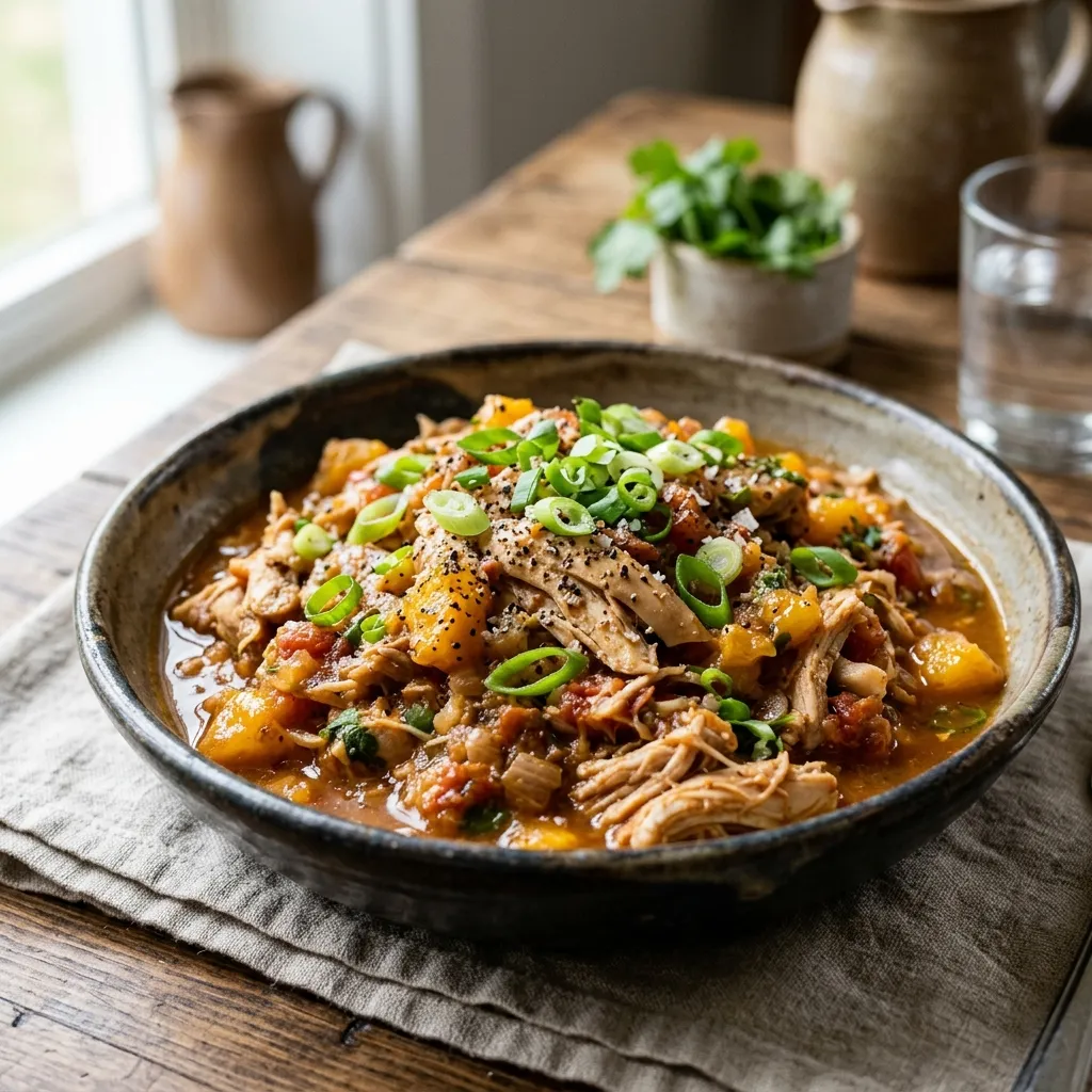 Easy 2-Ingredient Salsa Crock Pot Chicken