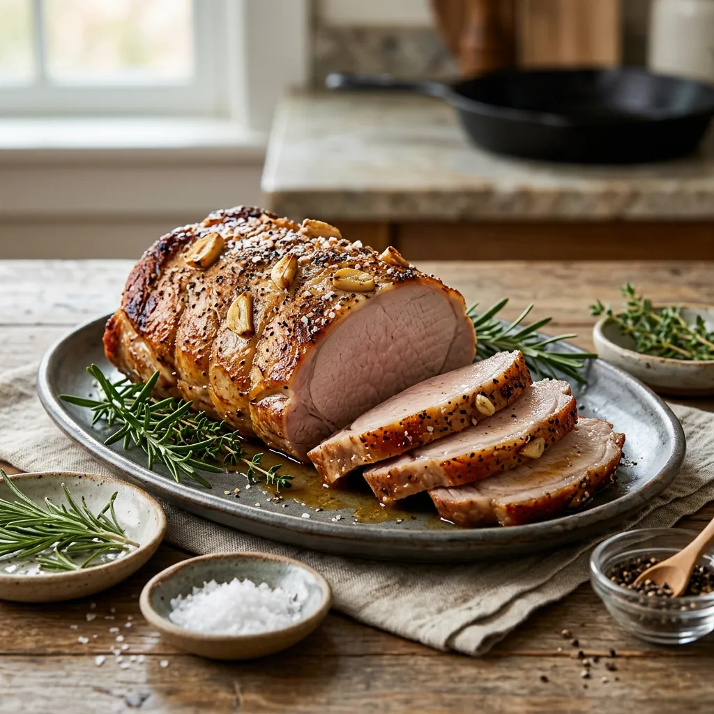 Finished Easy 4-Ingredient Pork Roast dish
