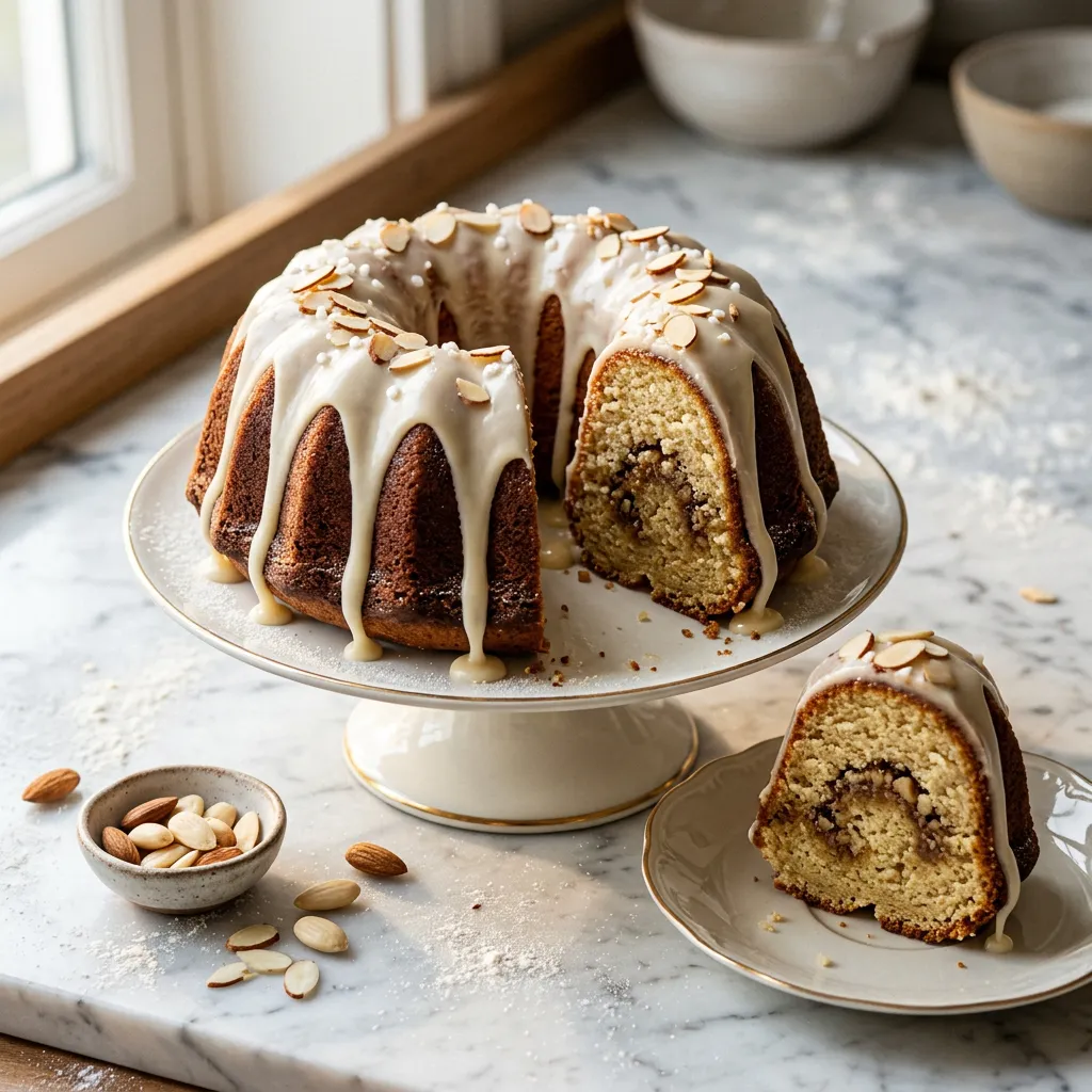 Easy Almond Bundt Cake Recipe With Almond-Flavored Icing