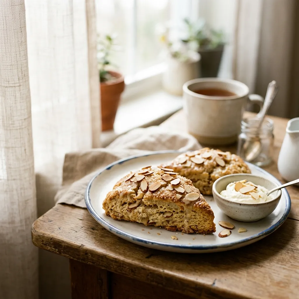 Easy Almond Scone With Cinnamon and Vanilla
