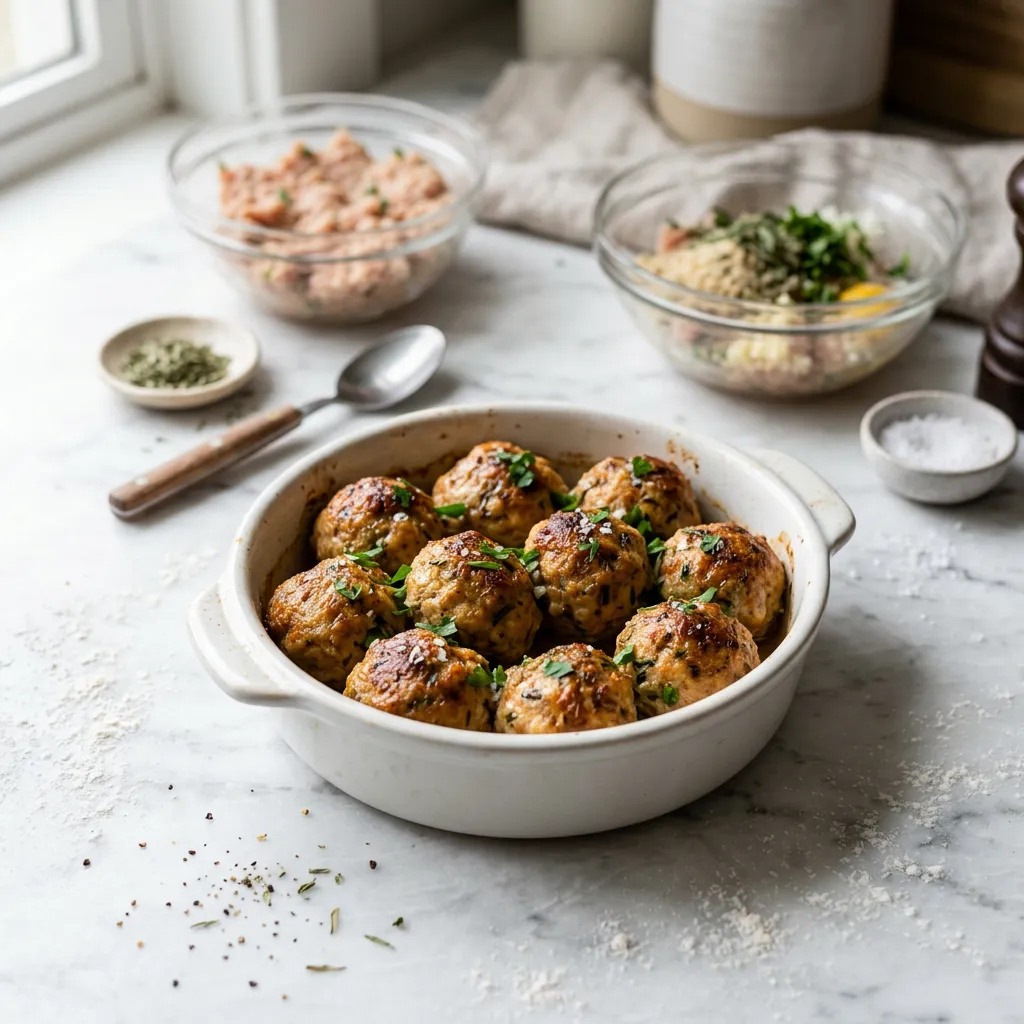 Easy Baked Chicken Meatball Recipe