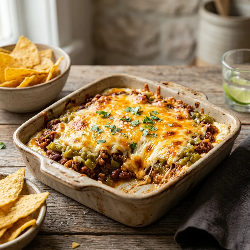Easy Baked Mexican Chili Cheese Dip