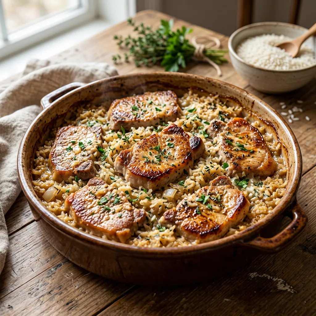 Easy Baked Pork Chops With Rice