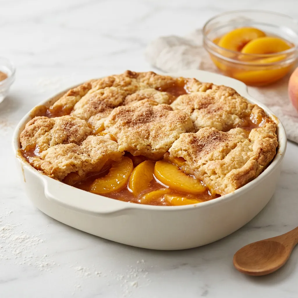 Easy Biscuit Crust Peach Cobbler