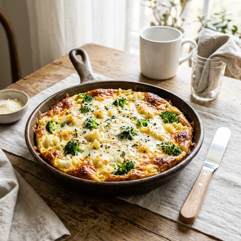 Easy Broccoli and Cauliflower Frittata