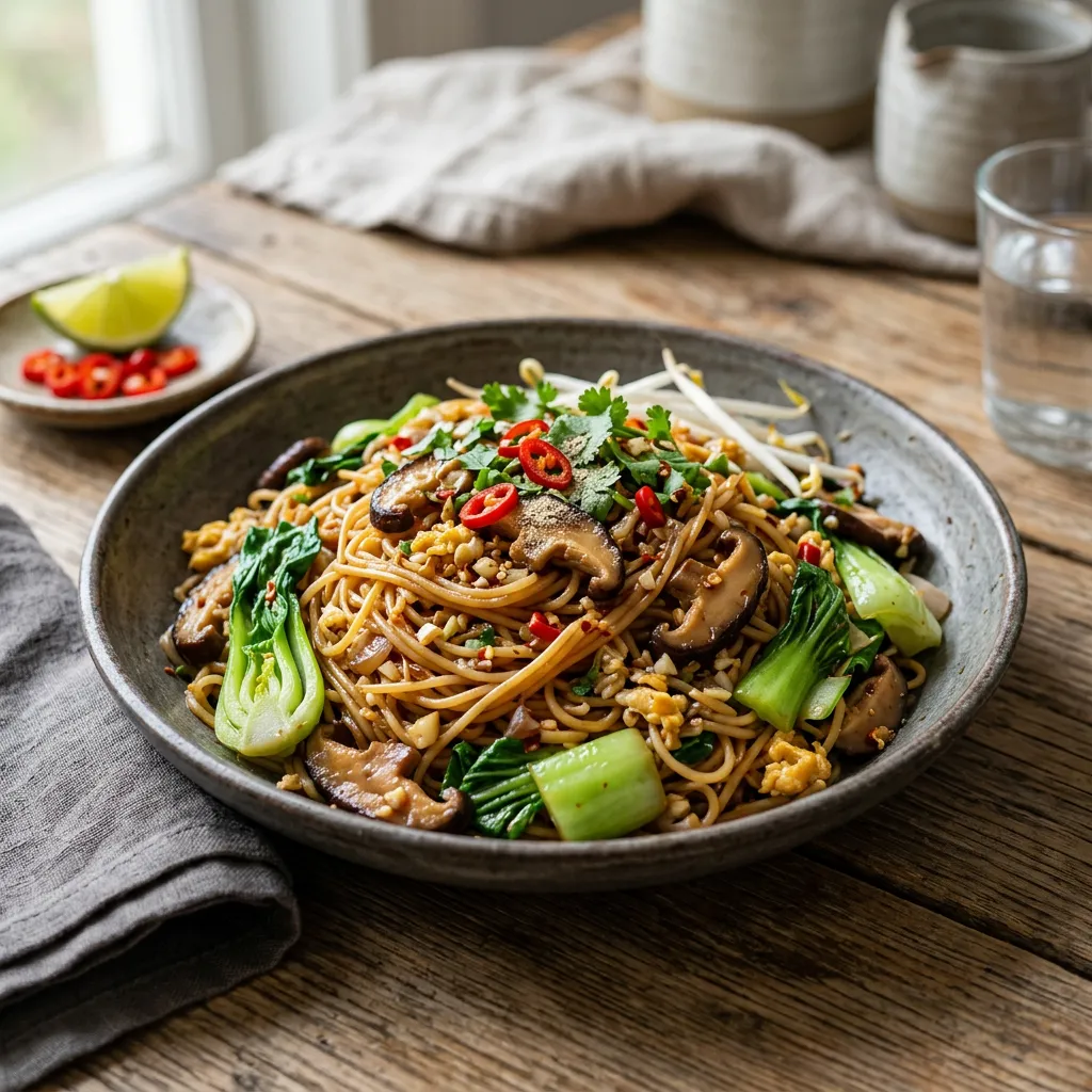 Easy Brown Rice Vermicelli Noodles With Fresh Shiitake Recipe