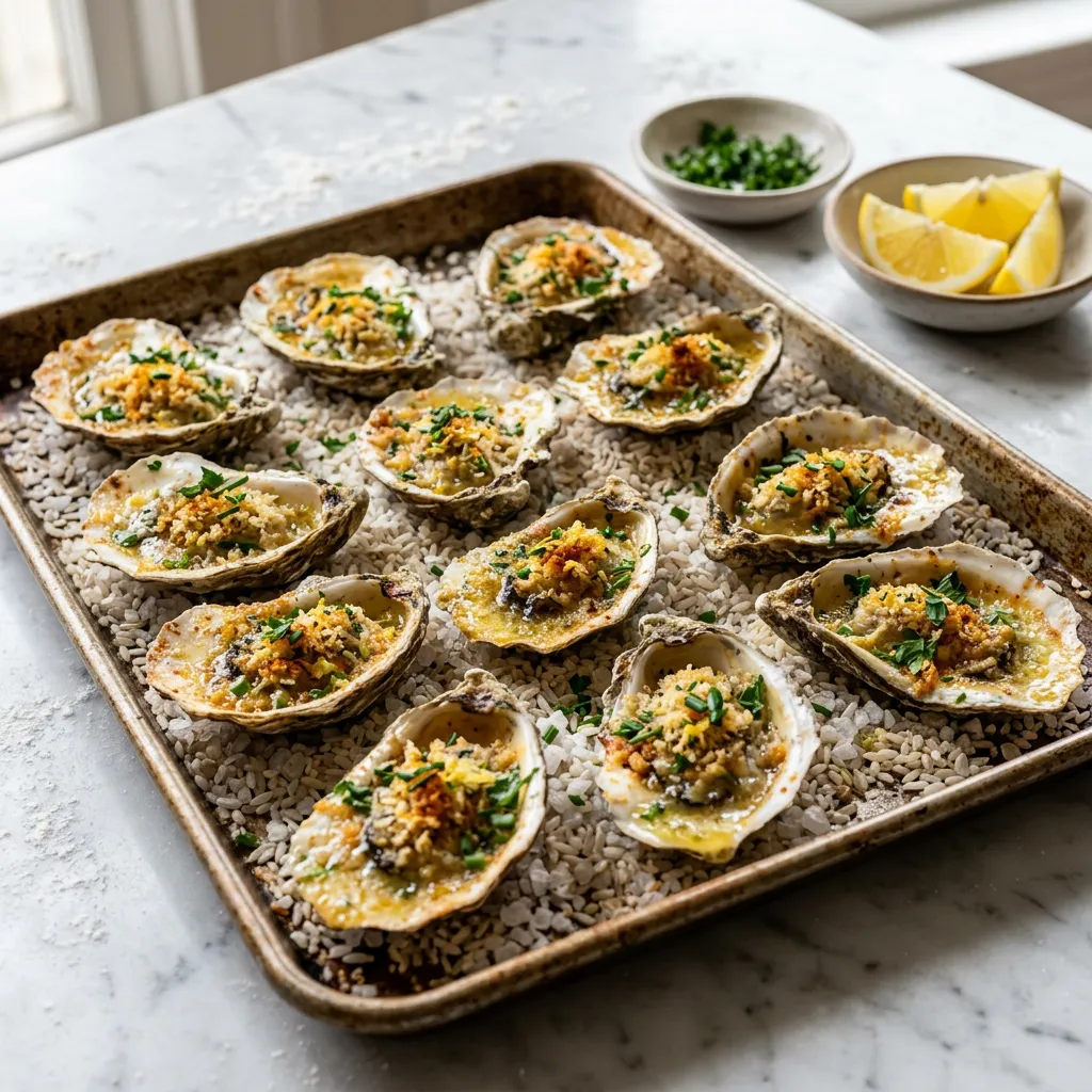 Easy Butter and Herb Baked Oysters