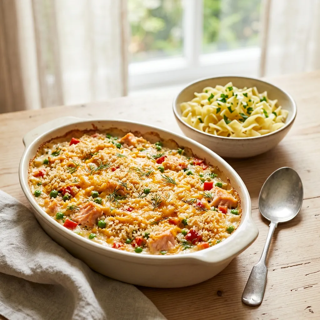 Easy Cheesy Salmon Casserole
