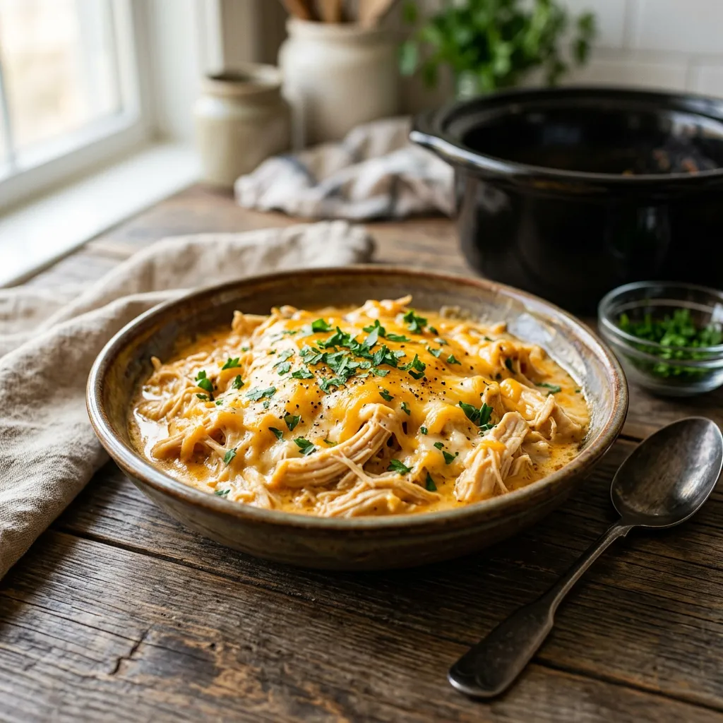Easy Cheesy Slow Cooker Chicken