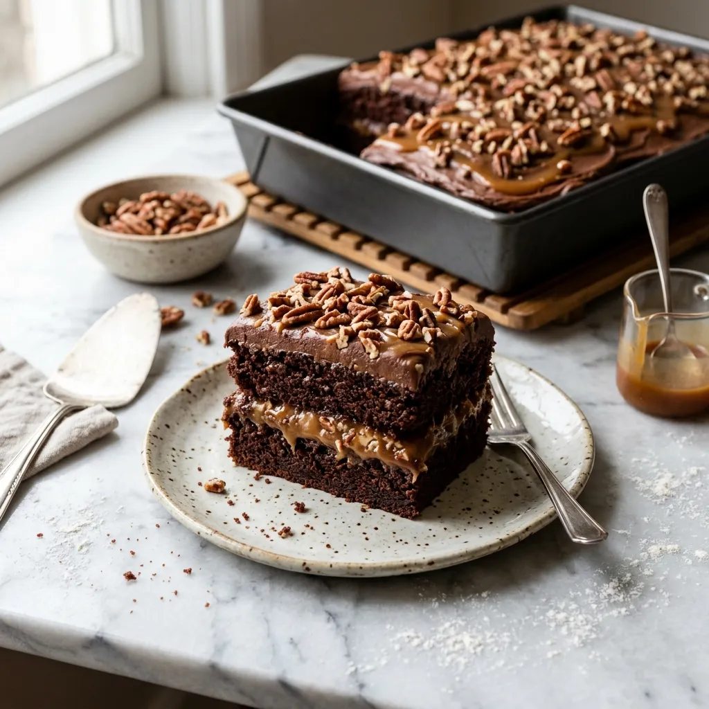 Easy Chocolate Turtle Cake
