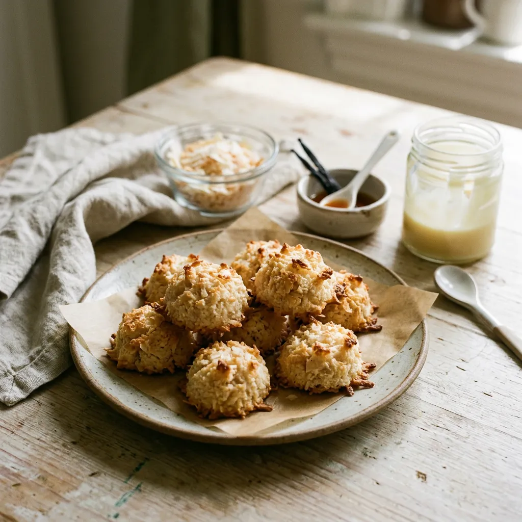 Finished Easy Coconut Macaroons Recipe dish