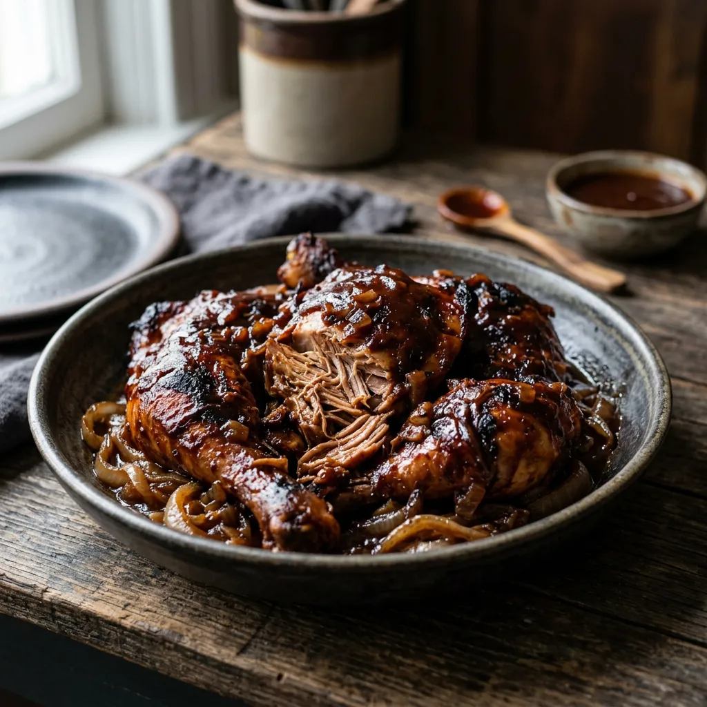 Easy Crock Pot Barbecued Chicken Thighs and Legs