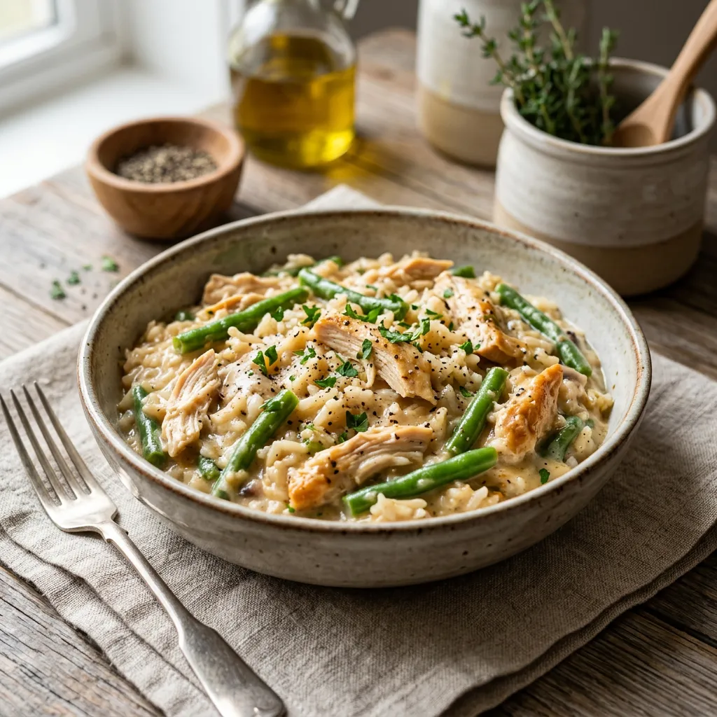 Easy Crock Pot Chicken and Rice With Green Beans