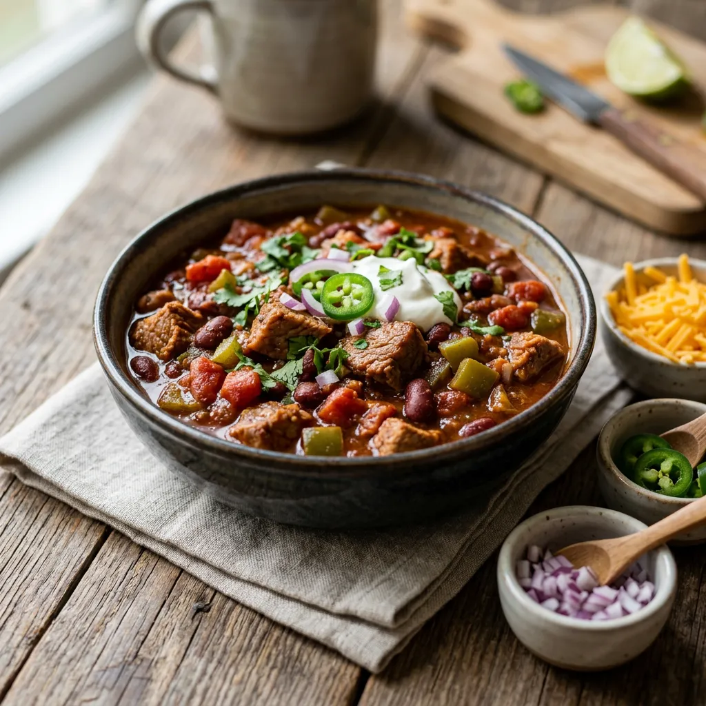 Easy Crock Pot Pork Chili